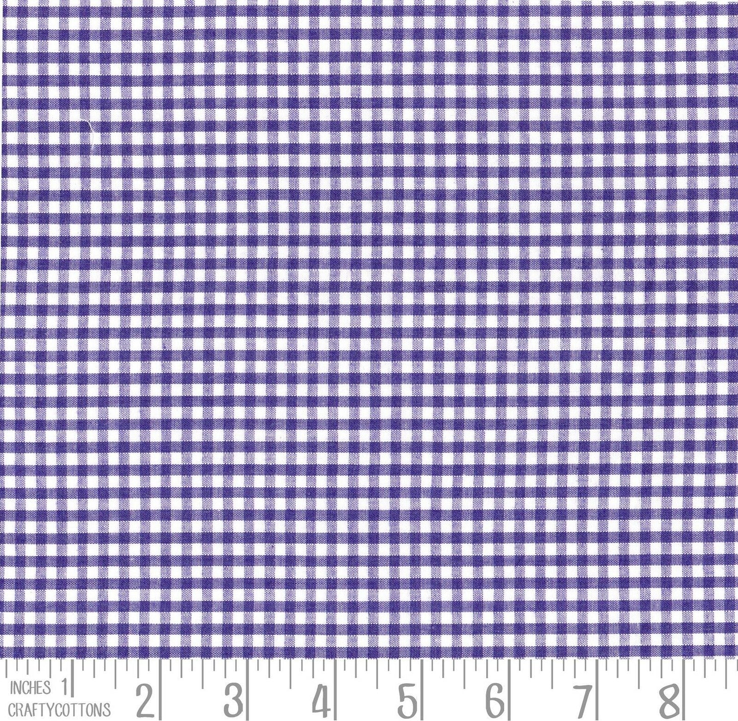 Purple Gingham Polycotton 1/8" Checked Fabric Select Size 112cm Wide - Home - Crafts