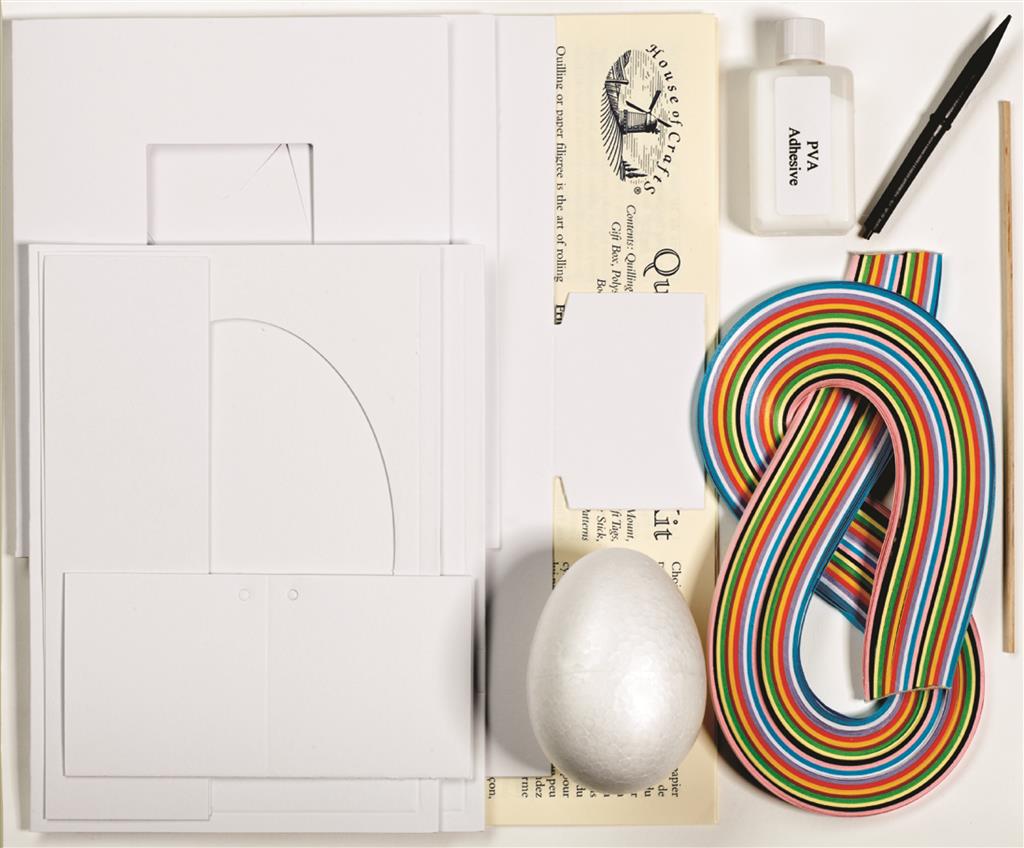 Quilling Craft Kit | Instructions Papers Tool Egg Adhesive Stick Gift Box Frame Cards Tags