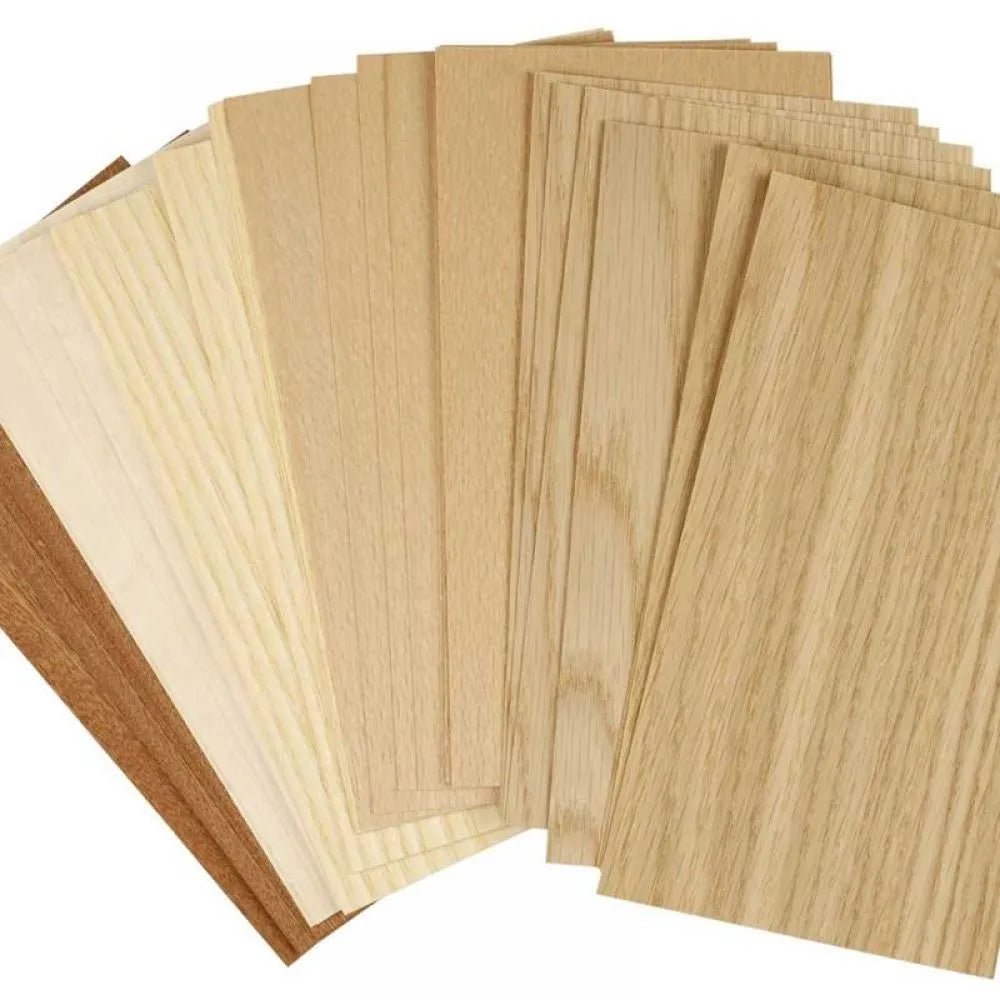 Real Wood Veneer 0.75mm Sheet Easy to Cut Craft Paper 22x12cm Material Beech Oak Mahogany