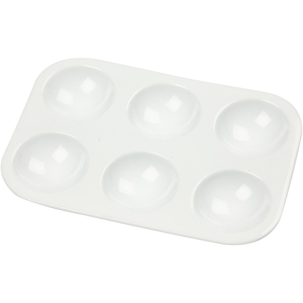 Rectangular Plastic Artists Palette With 6 Wells For Painting 12 cm - Home - Crafts