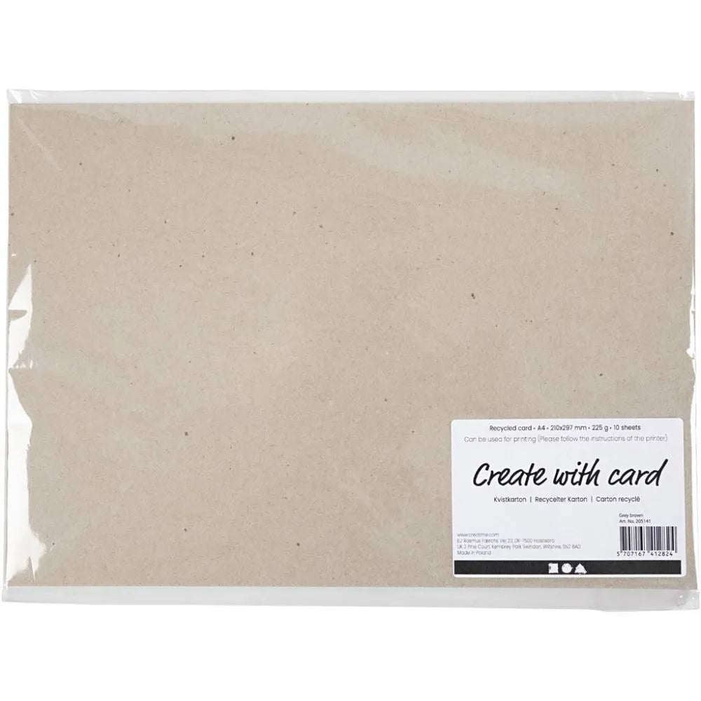 Recycled Card Cardboard A4 21x30 cm, 225 g Brown Craft Wedding Scrapbooking