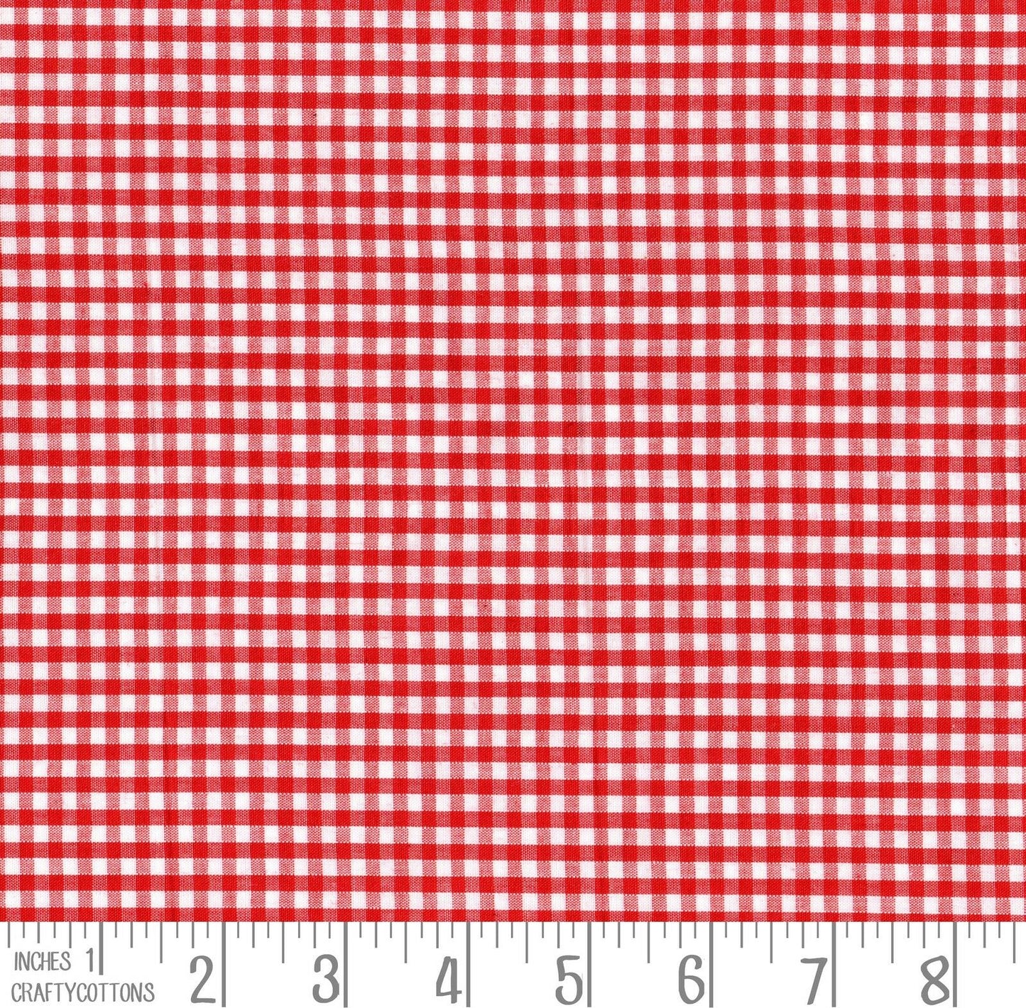 Red Gingham Polycotton 1/8" Checked Fabric Select Size 112cm Wide - Home - Crafts