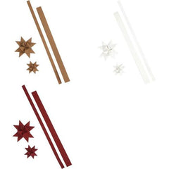 24 x Star Strips Faux Leather Paper 3 Assorted Colour Christmas Decor Craft 25mm
