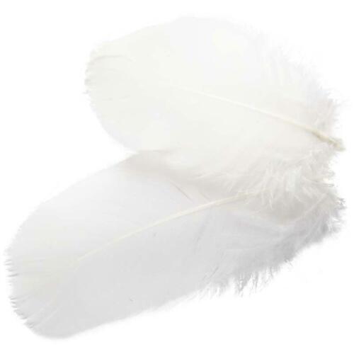 1 x Round Goose Feathers Craft Wedding Accessories Decoration L:8 cm 3g White