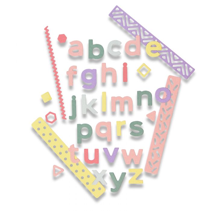 Sizzix Thinlits Die Set 33 Dies & Borders - Pop Art Lowercase by Sophie Guilar - Home - Crafts