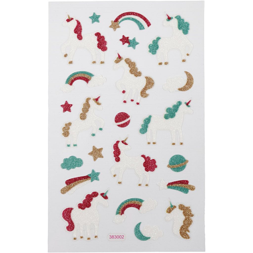 Sky Glitter Stickers Sheet 10x16cm Sparkly Self-Adhesive Punched Greeting Cards Gift Tags