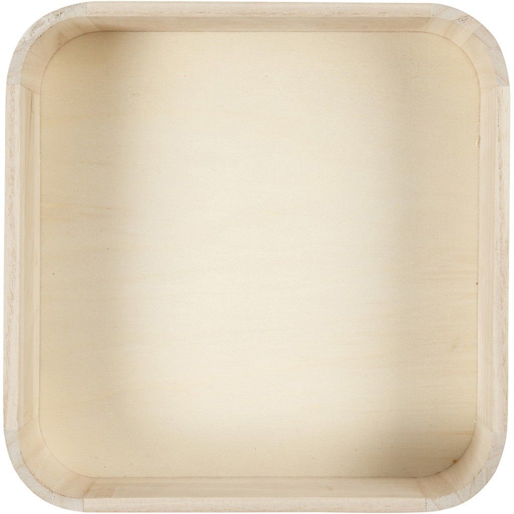 Square Shaped Paulownia Pine Wooden Tray Tableware Serving Decoration Craft 25cm - Home - Crafts