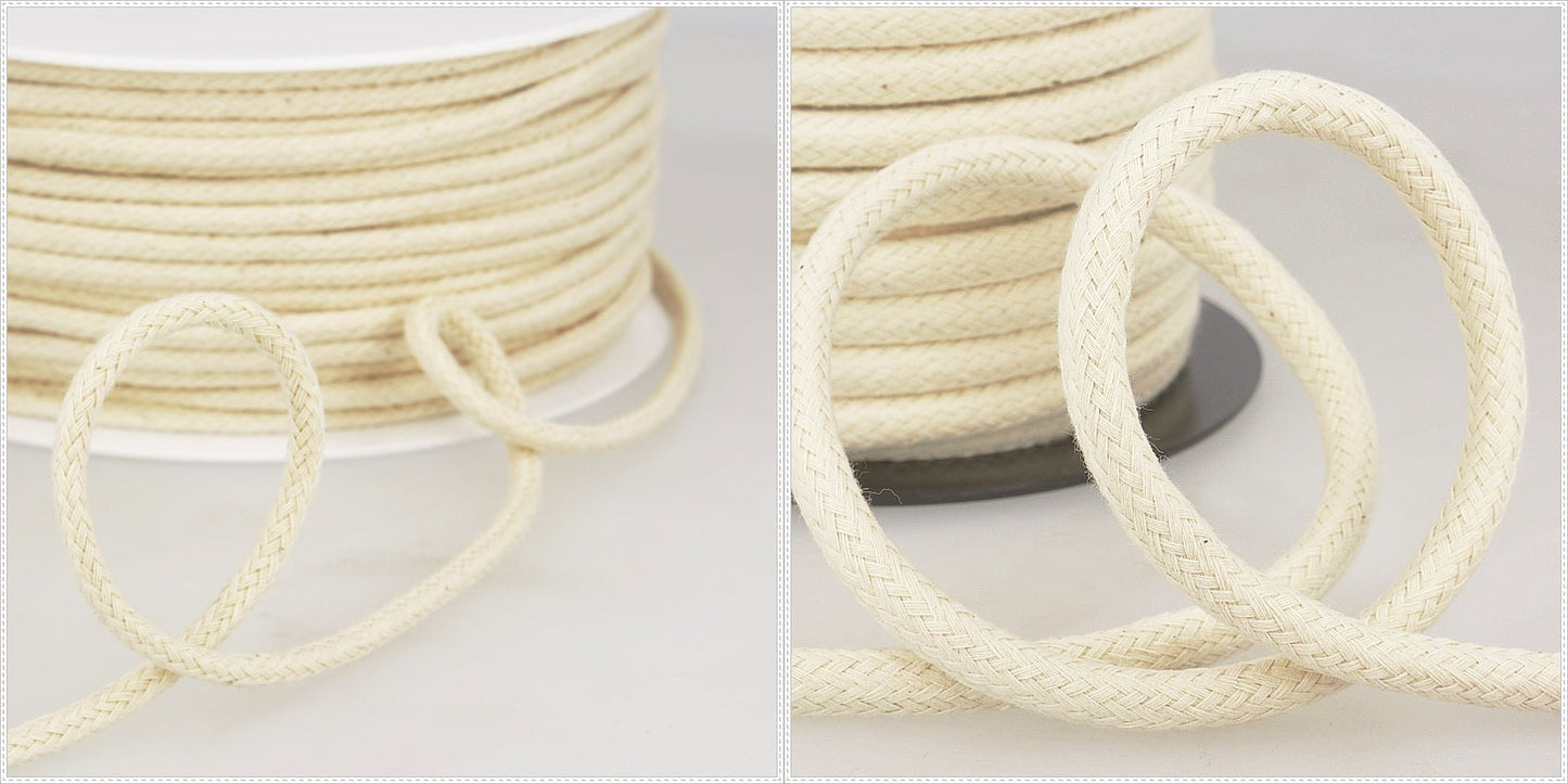 Stephanoise Natural Cotton Piping Cord Macramé Trimmings Crafts - Select Size - Home - Crafts