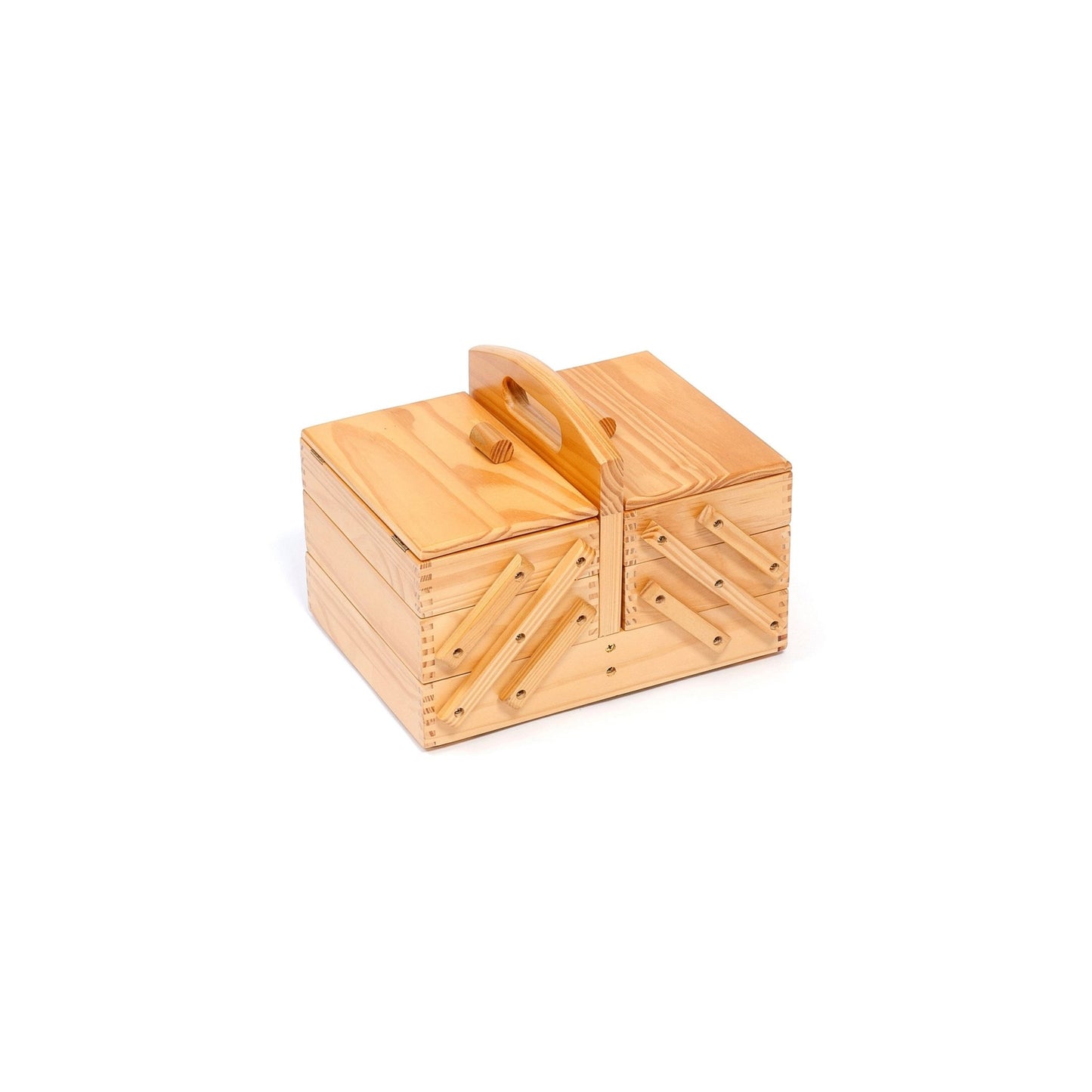 Traditional 3 Tier Wooden Cantilever Sewing Storage Box - 31cm - Home - Crafts