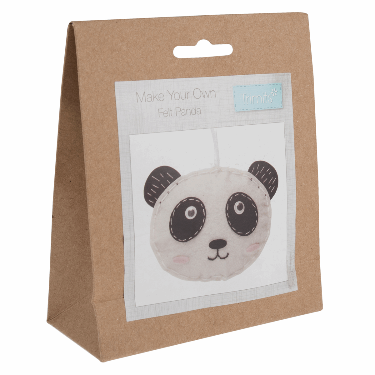 Trimits Pre - Punched Shaped Acrylic Felt Kit For Beginners 14.5 x 8.5cm - Panda - Home - Crafts