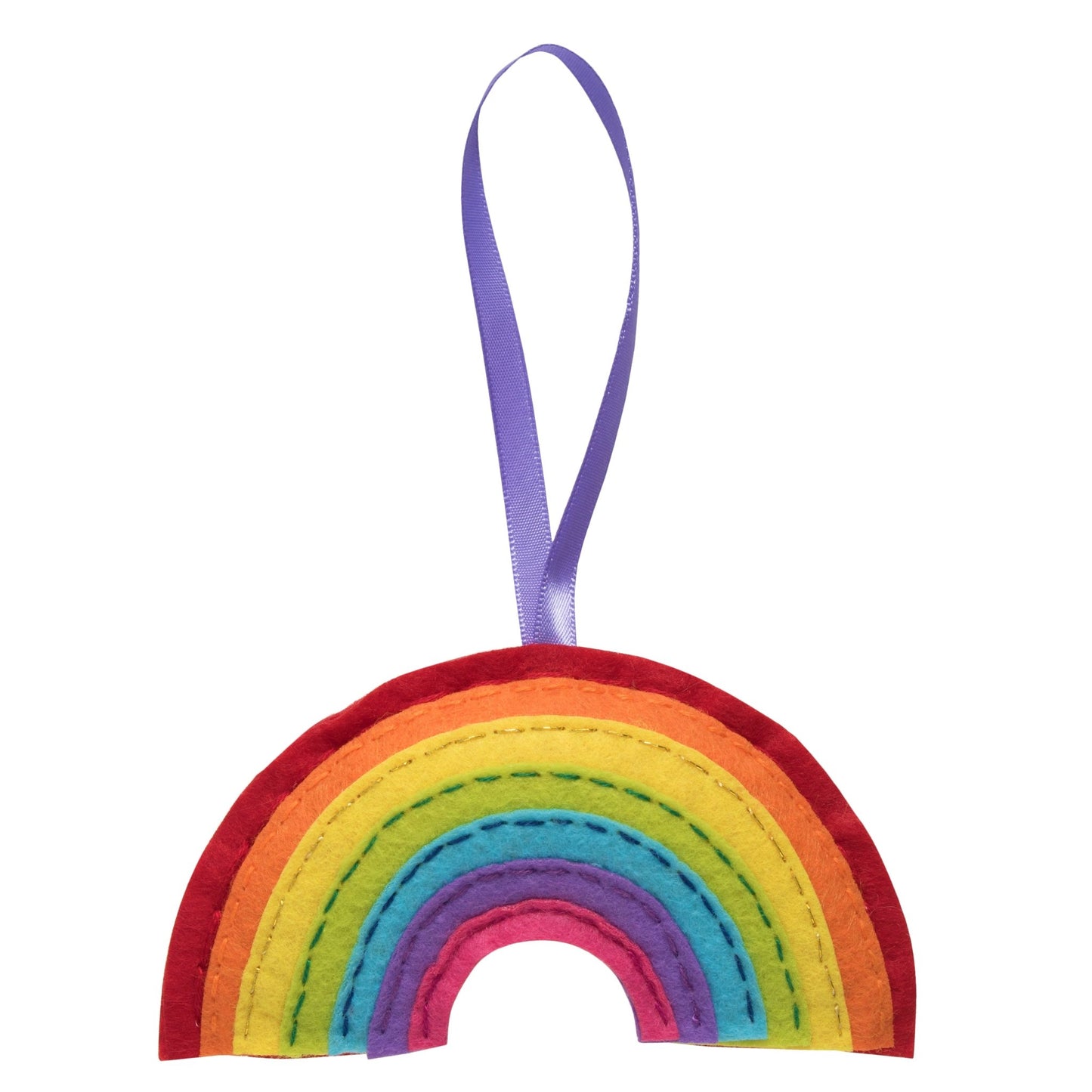 Trimits Rainbow Pre Punched Shaped Acrylic Felt Kit For Beginners 11cm x 6cm - Home - Crafts