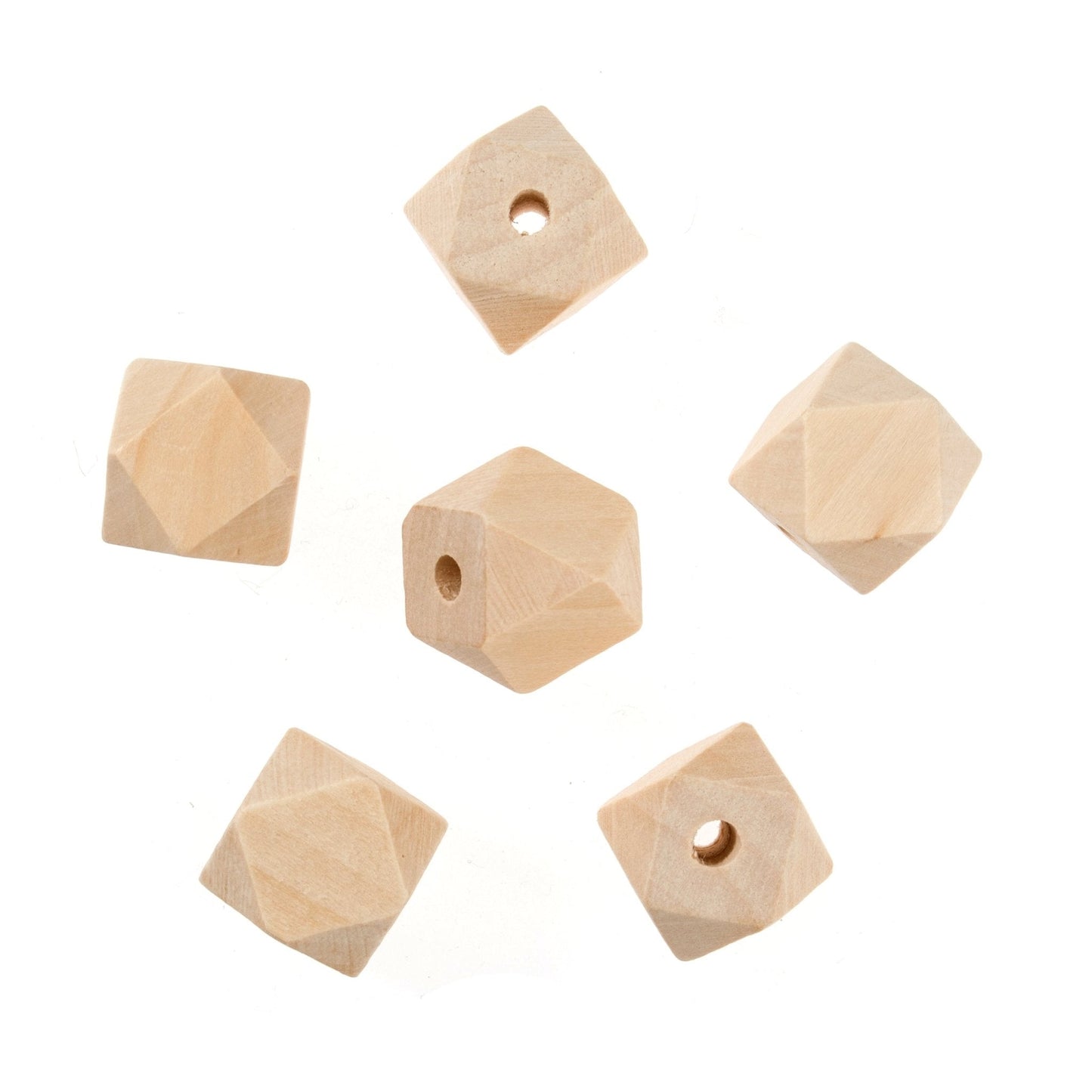 Trimits Wooden Geometric Beads Toy Jewellery Making Painting Macramé Craft 20mm - Home - Crafts