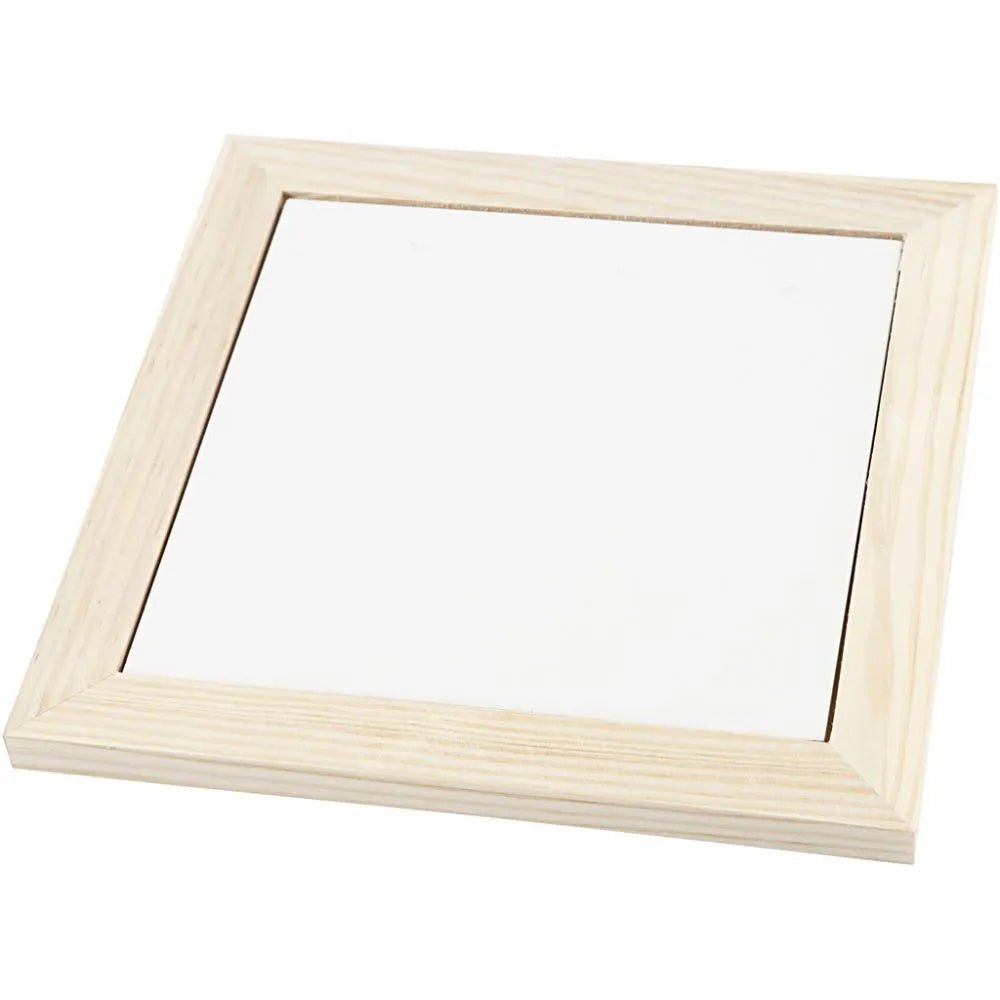 Trivet Wooden Frame - White Porcelain