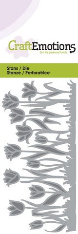 Tulips Border Stencil Die Universal Embossing Cutting Machine Sizzix Card Making - Home - Crafts