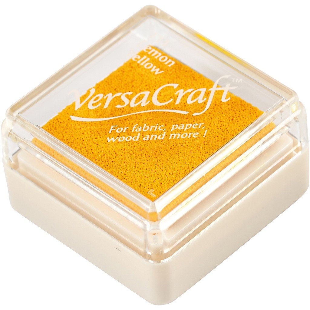 Versa Ink Pad Craft Lemon Yellow Textile Fabric Paper Cardboard Stamp - Home - Crafts