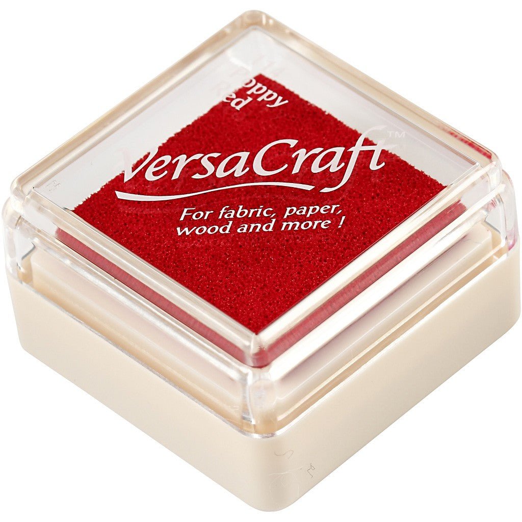 Versa Ink Pad Poppy Red Textile Fabric Paper Cardboard Stamp - Home - Crafts