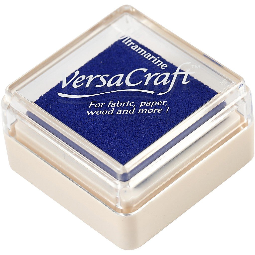 Versa Ink Pad Ultra Marine Textile Fabric Paper Cardboard Stamp - Home - Crafts