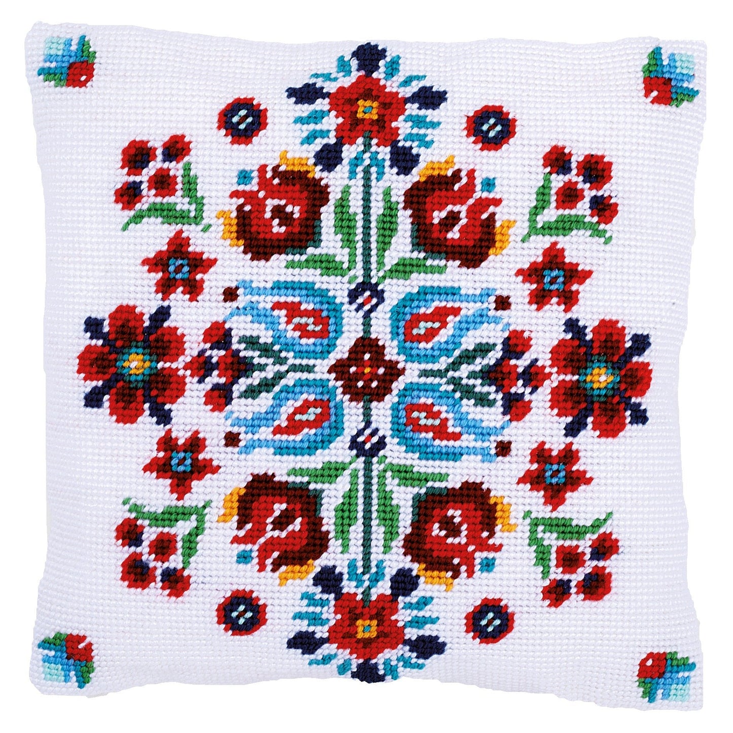 Vervaco Needlepoint Tapestry Canvas Cushion Kit Needlecraft 40x40cm - Folklore I - Home - Crafts