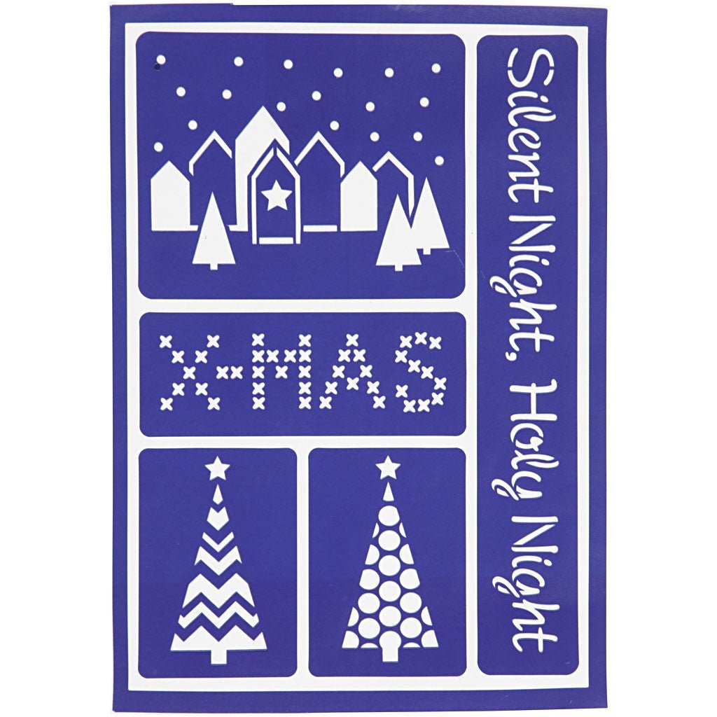 Viva Decor Flexible Adhesive Stencil Silent Holy Night Glass Wood Art - Home - Crafts