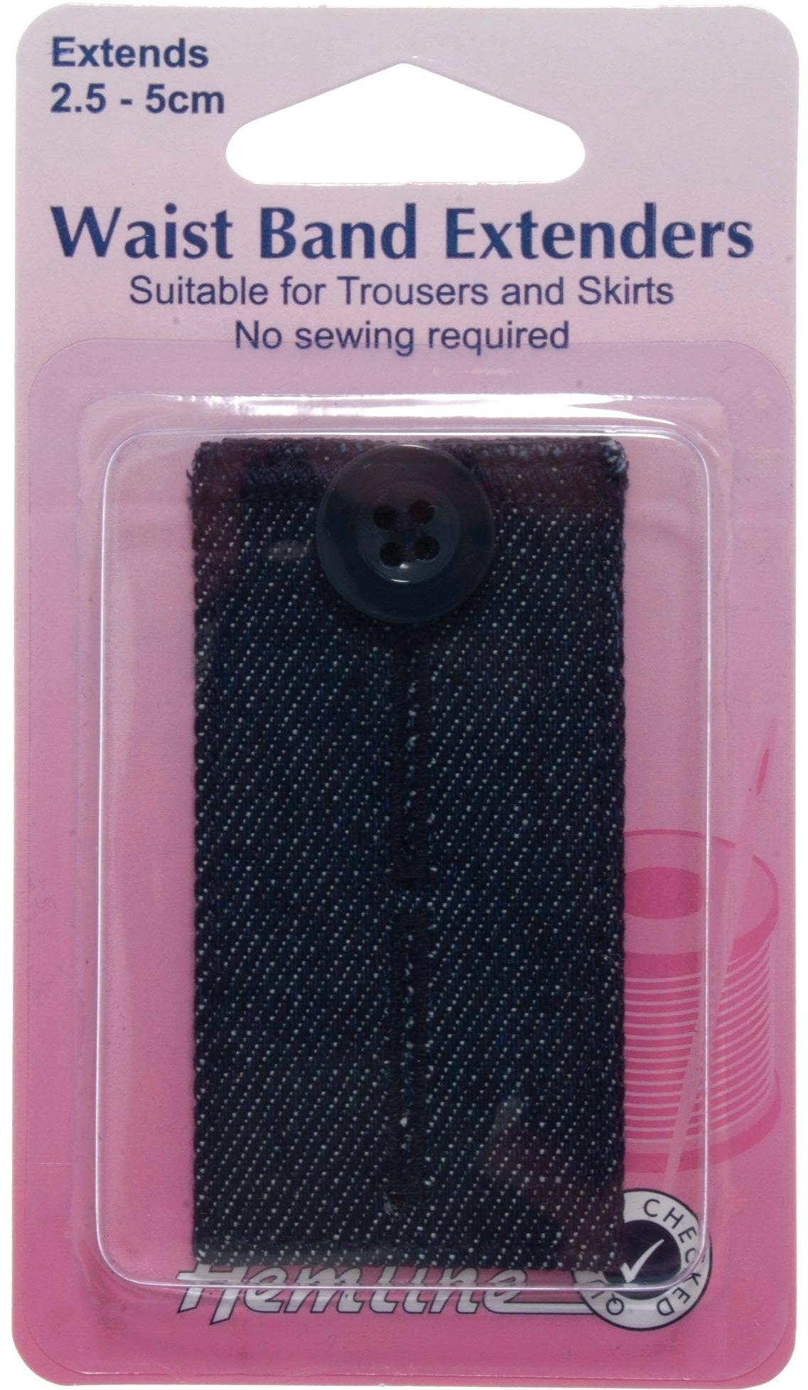 Waistband Extender Button For Trousers & Skirts Extends 1 - 2 Inches: Medium Denim - Home - Crafts