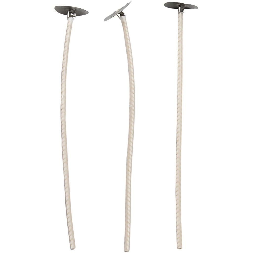 Waxed Candle Wicks L:10 cm Thickness 2 mm, 50 Pieces - Home - Crafts