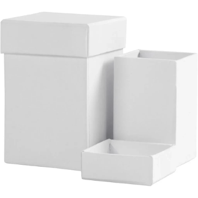 White Paper Mache Card Boxes 7cm 9cm Gift Storage Decorate Personalize