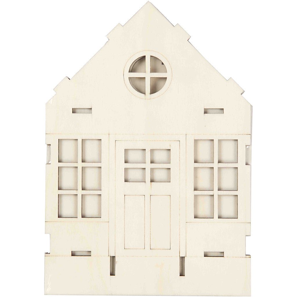 Wooden Bay Window Construction House Decoration Crafts W: 19 cm H: 24 cm - Home - Crafts