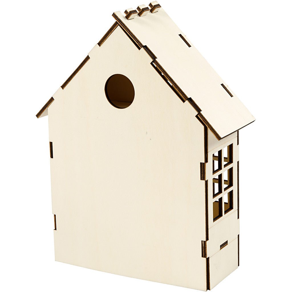 Wooden Bay Window Construction House Decoration Crafts W: 19 cm H: 24 cm - Home - Crafts