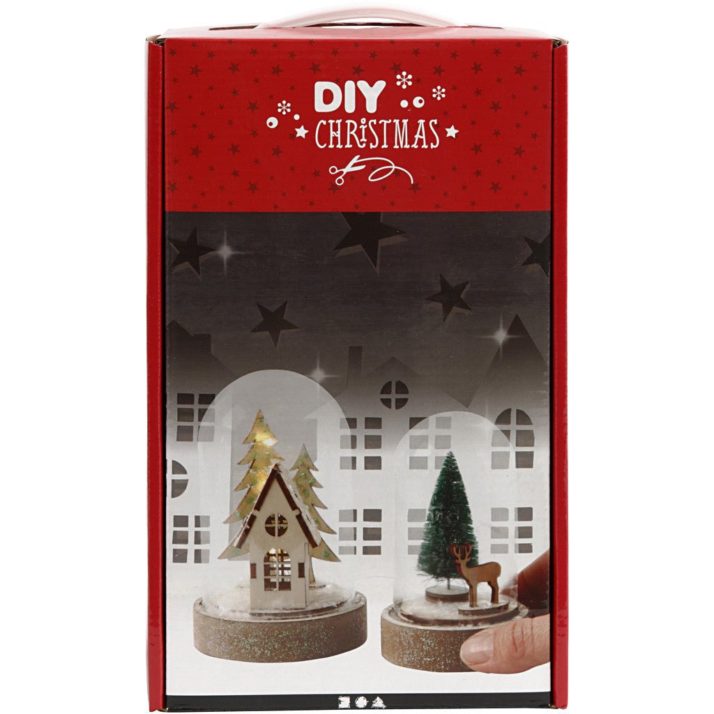 Wooden DIY Kit Plastic Bells Xmas Trees LED Light Decoration Crafts - Christmas Scene - Home - Crafts