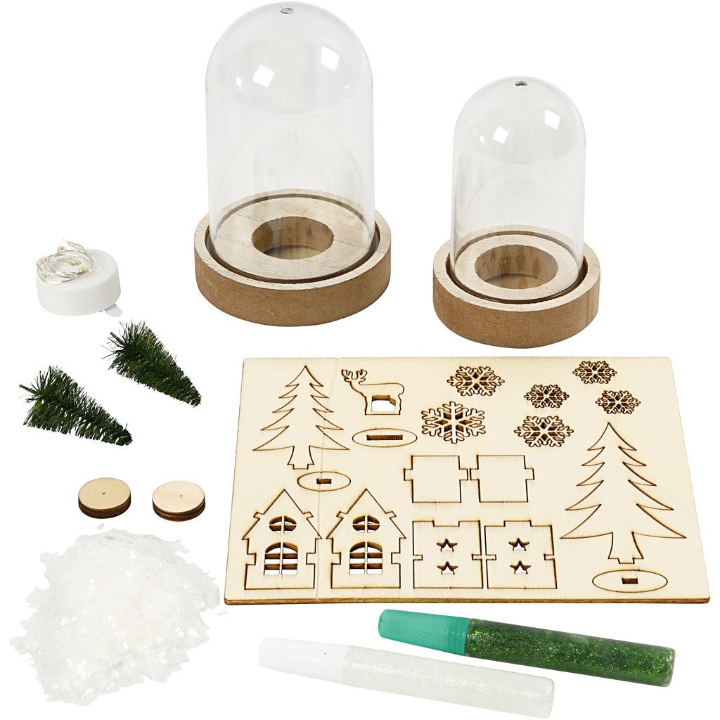 Wooden DIY Kit Plastic Bells Xmas Trees LED Light Decoration Crafts - Christmas Scene - Home - Crafts