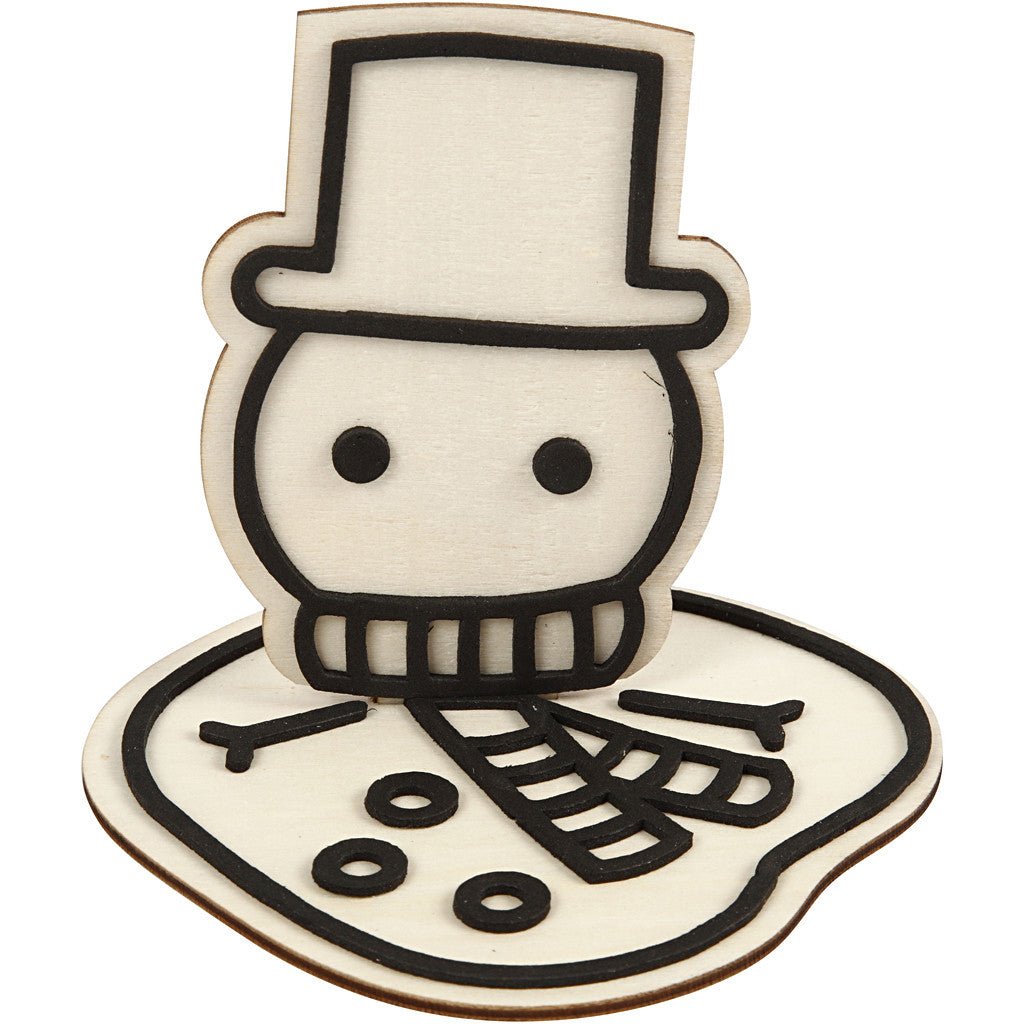 Wooden EVA Foam Figure With Stand Decoration Crafts H: 11.5 cm - Snowman - Home - Crafts