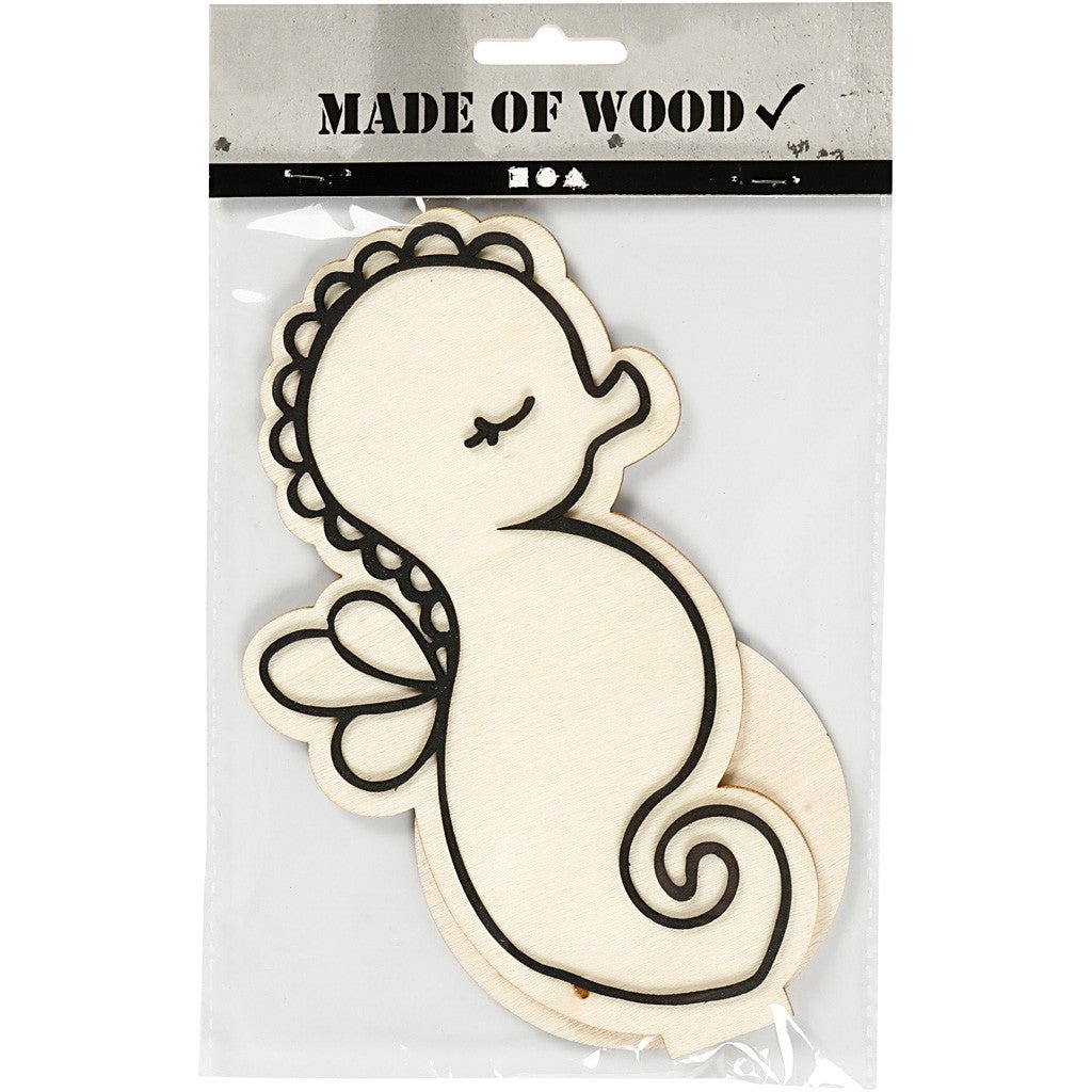 Wooden EVA Foam Figure With Stand Decoration Crafts H: 18 cm - Seahorse - Home - Crafts