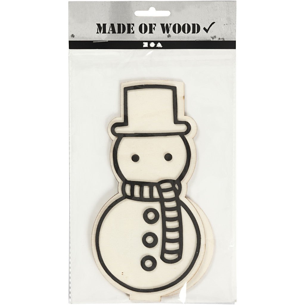 Wooden EVA Foam Figure With Stand Decoration Crafts H: 18.5 cm - Snowman - Home - Crafts