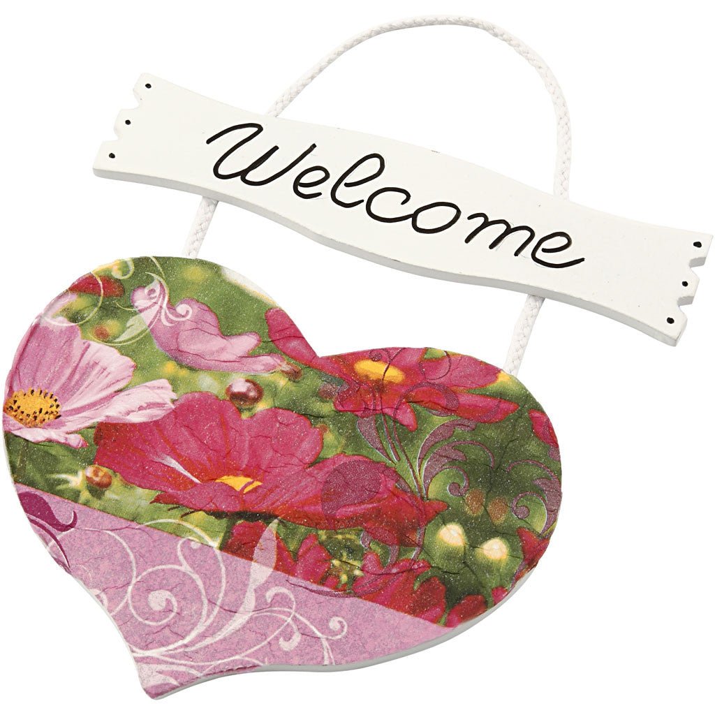 Wooden Heart Sign With Cord Hanging Decoration Figures Crafts 28x19 cm T: 5 mm - Home - Crafts