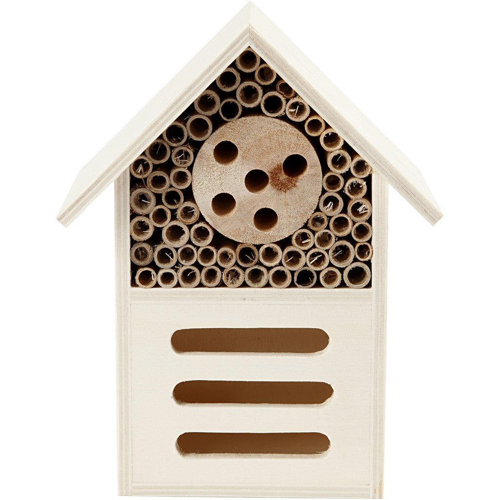 Wooden Insect Butterfly Hotel With Bamboo Tubes Home Decorations Crafts H: 18 cm W: 14 cm - Home - Crafts