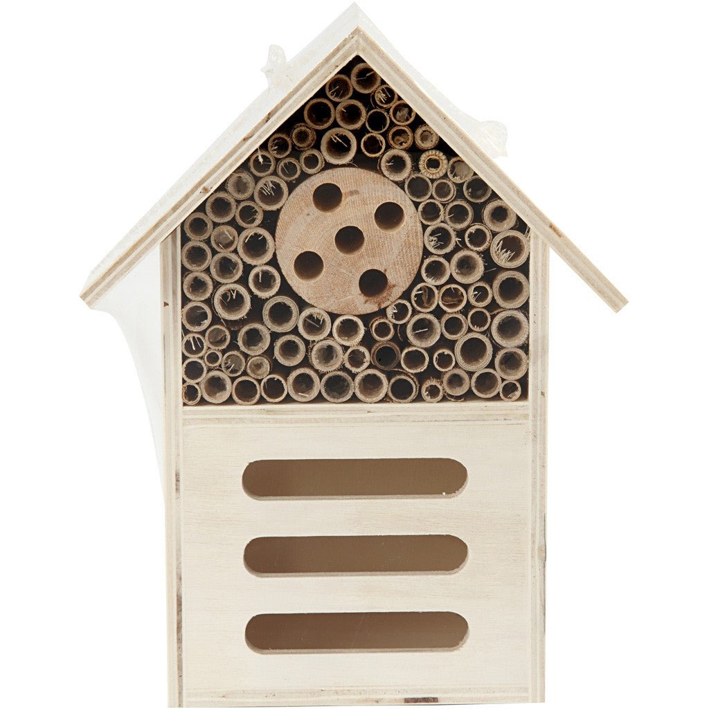 Wooden Insect Butterfly Hotel With Bamboo Tubes Home Decorations Crafts H: 18 cm W: 14 cm - Home - Crafts