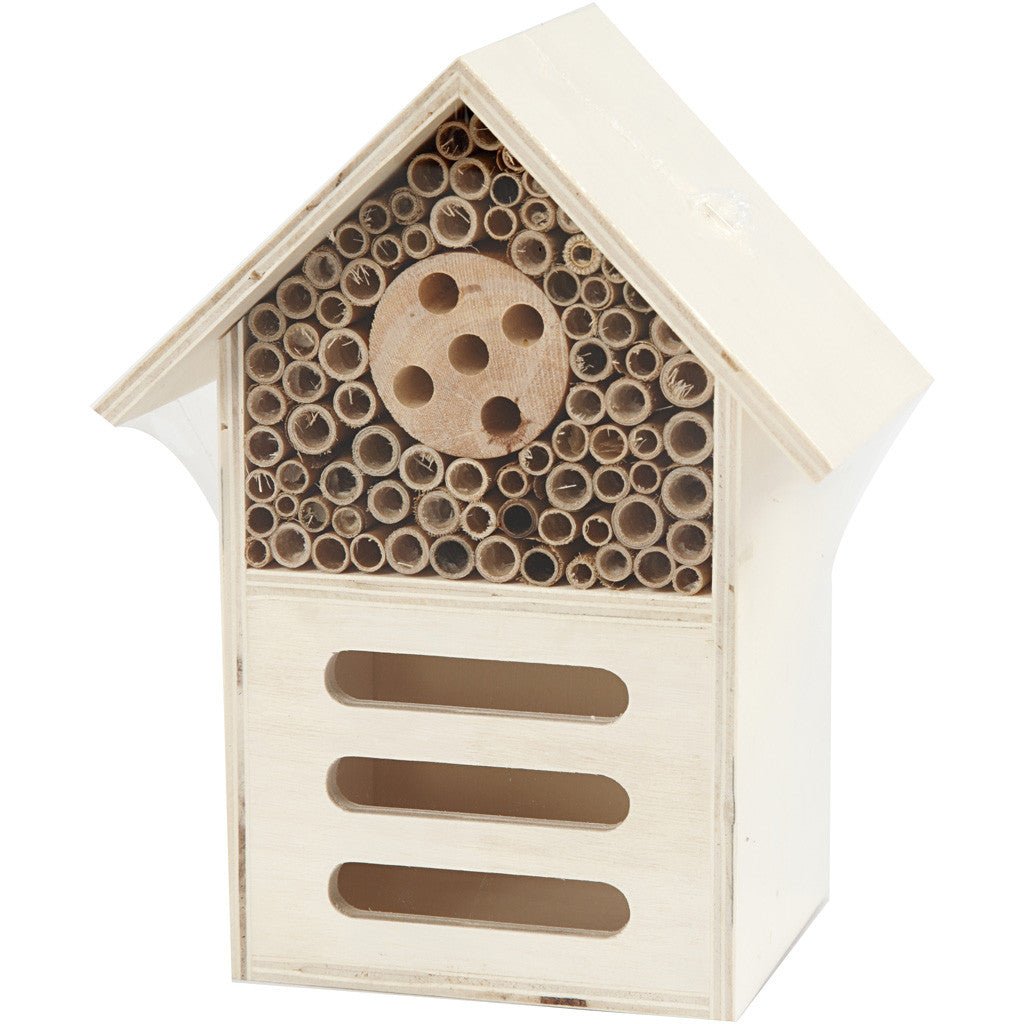 Wooden Insect Butterfly Hotel With Bamboo Tubes Home Decorations Crafts H: 18 cm W: 14 cm - Home - Crafts