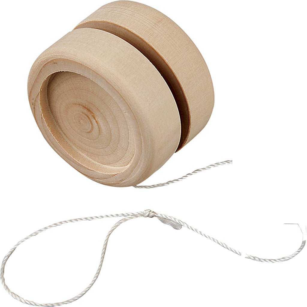 Wooden Yo - Yo With Moulded Edge Toys Deocration Crafts H: 3cm D: 5cm - Home - Crafts