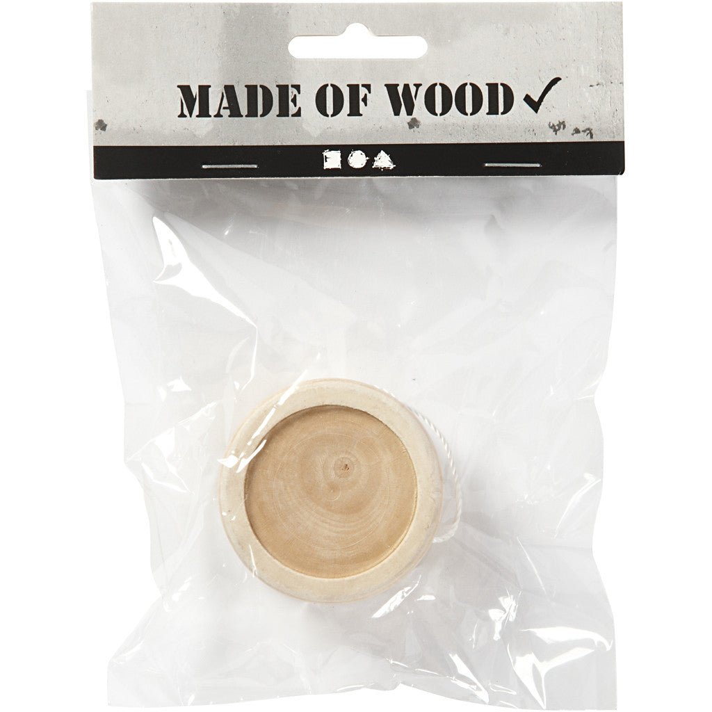 Wooden Yo - Yo With Moulded Edge Toys Deocration Crafts H: 3cm D: 5cm - Home - Crafts