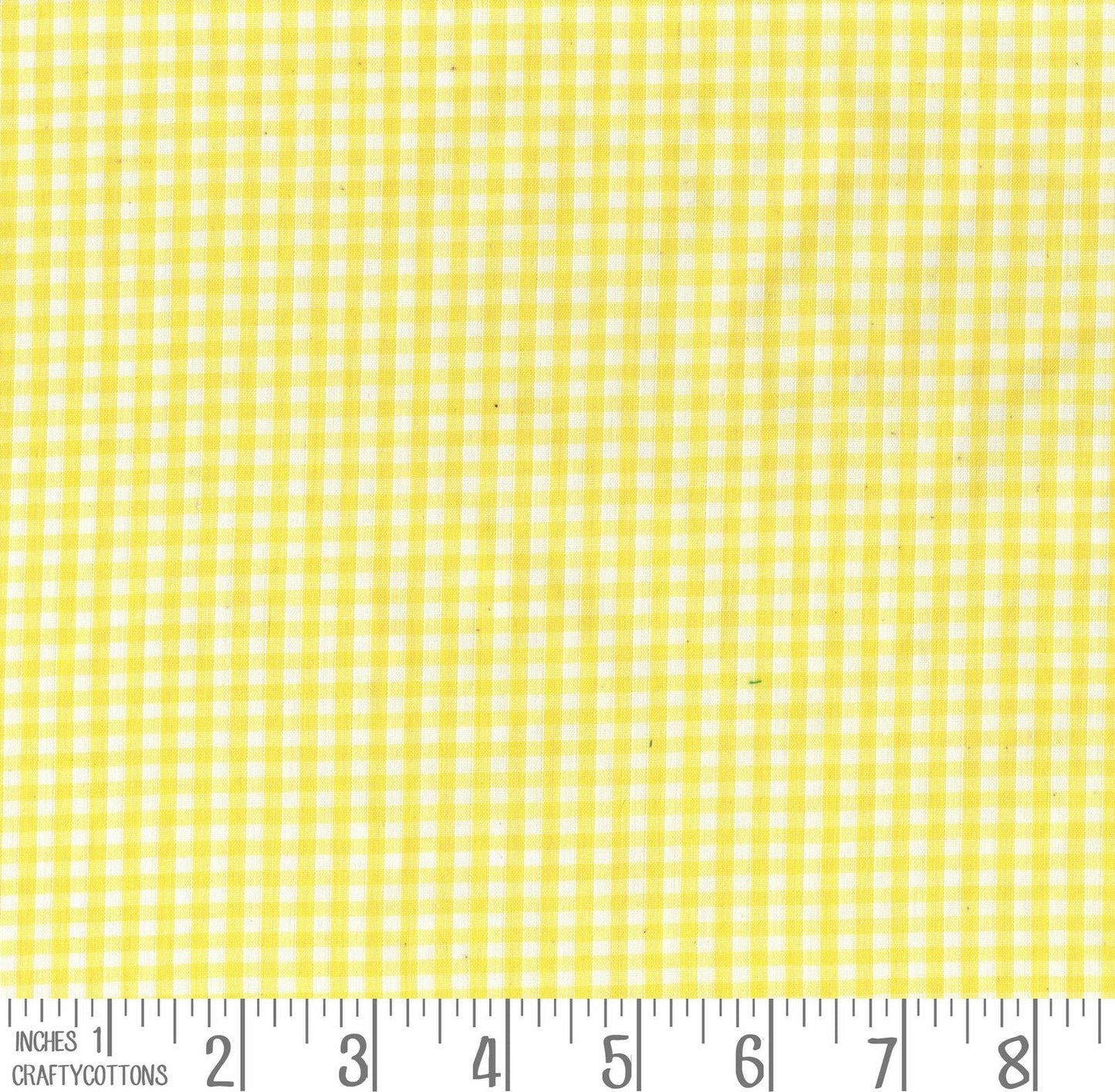 Yellow Gingham Polycotton 1/8" Checked Fabric Select Size 112cm Wide - Home - Crafts