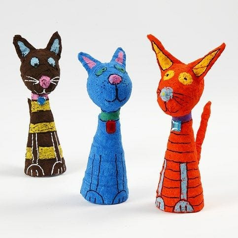 Painted and decorated Polystyrene and Gauze Bandage Animals - Home-Crafts