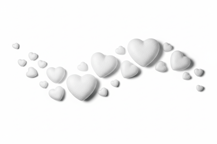 Polystyrene Hearts - Home-Crafts