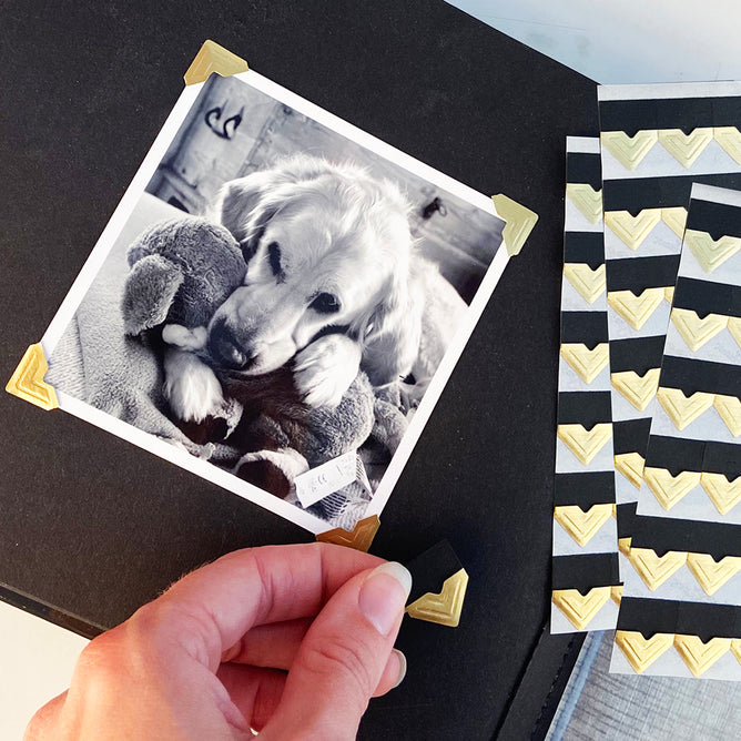 Creative Photo Corners Mix Pack Embossed Self-Adhesive Embellishment Decoration Craft