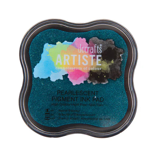 DoCrafts Artiste Pearlescent Matt Ink Pads 18 Shades - Stamping Embossing Powders Crafting Non-Toxic Acid-Free