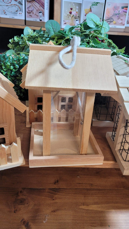 10 x Wooden Bird Houses Feeding Table Garden Hanging Decoration CLEARANCE HALF PRICE - Home - Crafts