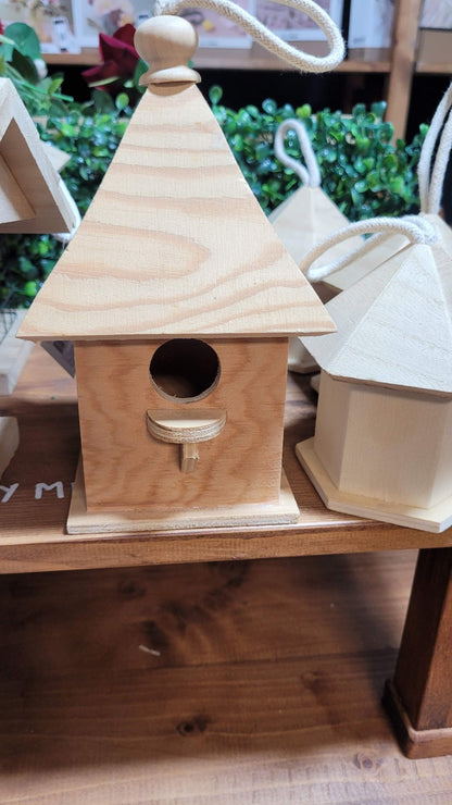 10 x Wooden Bird Houses Feeding Table Garden Hanging Decoration CLEARANCE HALF PRICE - Home - Crafts