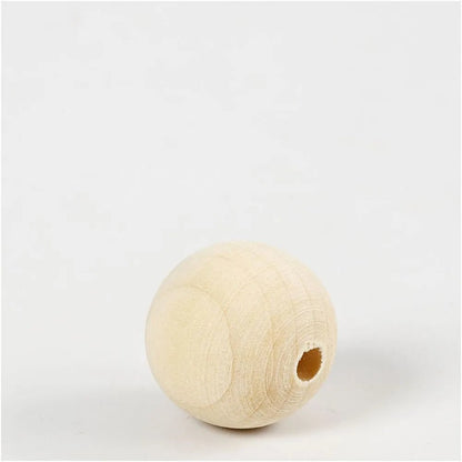 100 x 25mm Wooden Bead Round Macramé Jewellery Making Supplies Crafts