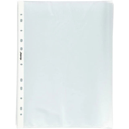 100 x A4 Plastic Pockets Wallets Sleeves Punched Plastic Polly Folders Filing