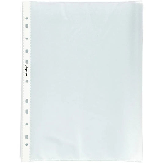 100 x A4 Plastic Pockets Wallets Sleeves Punched Plastic Polly Folders Filing