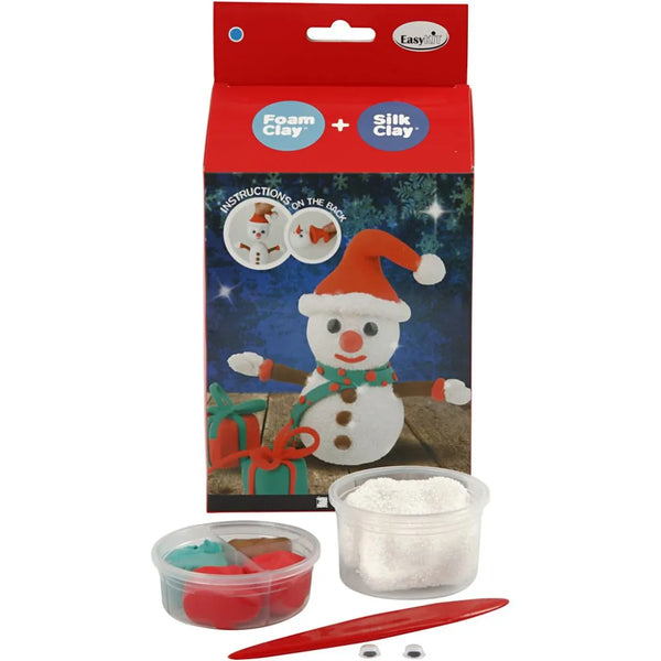 Foam Silk Clay Funny Friends DIY Set For Snowman Making Moulding Modelling Craft